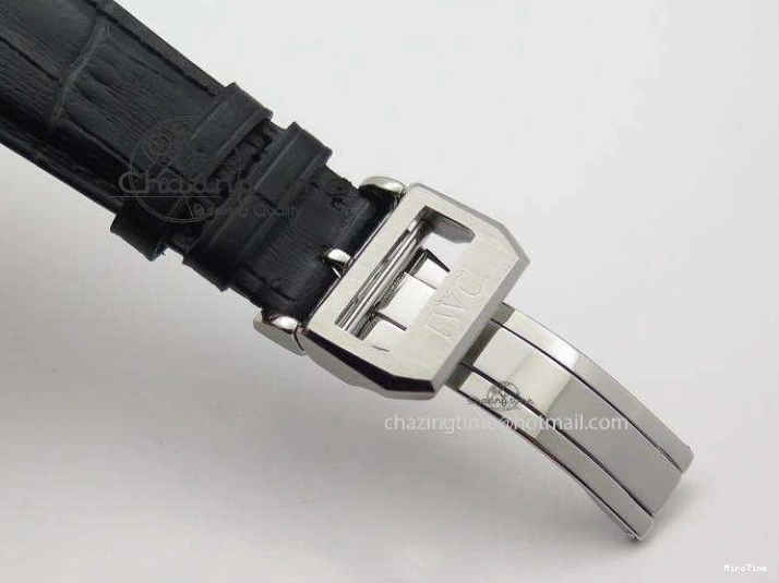 MIROTIME 0807 Portuguese Tourbillon Power Reserve Moonphase SS Black Dial On Black Leather Strap TechFriendly 7321